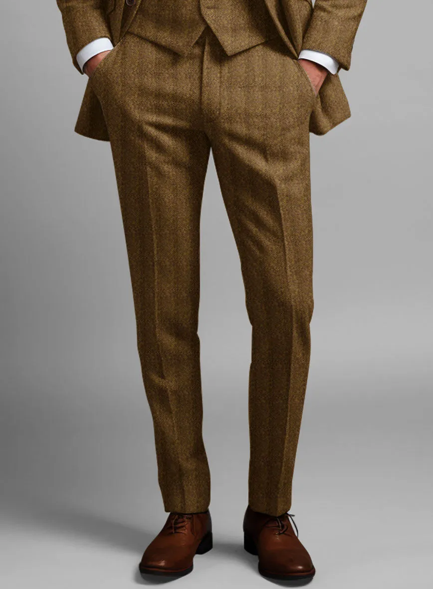 Highlander Tan Herringbone Tweed Pants