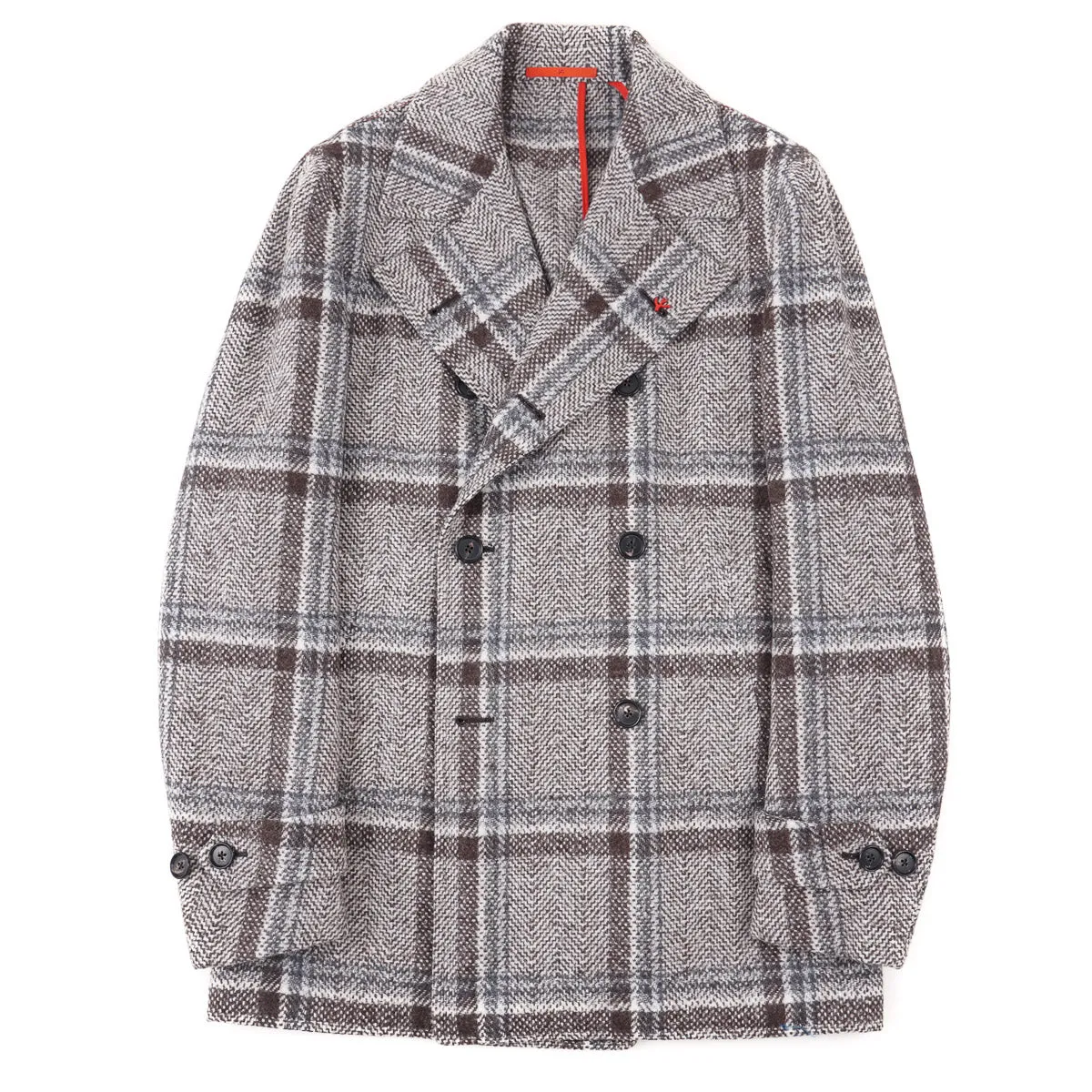 Isaia Soft-Woven Wool Peacoat