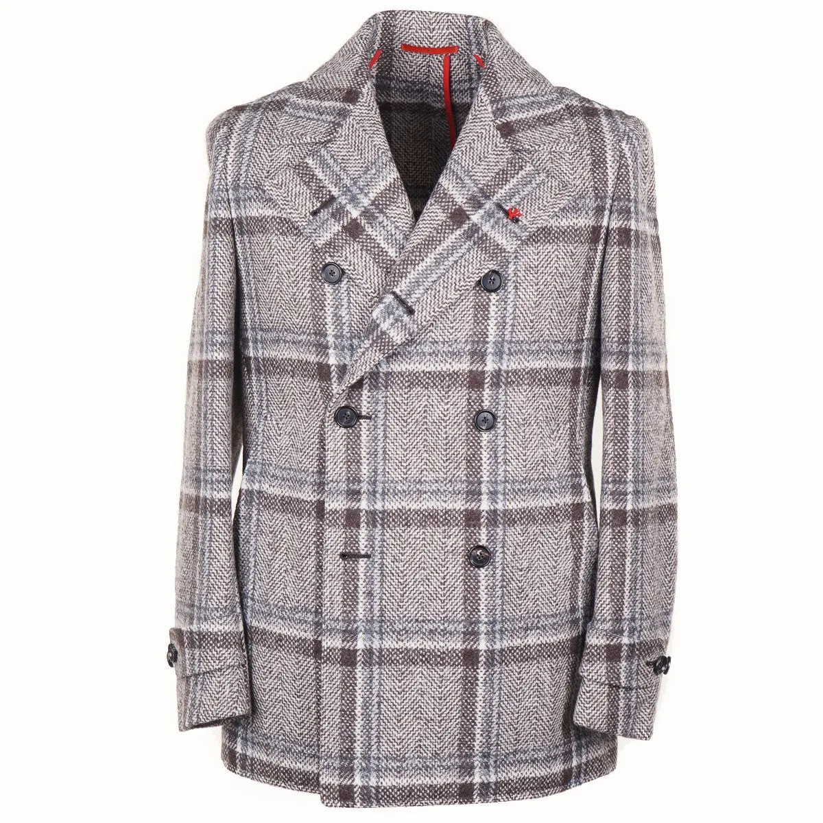 Isaia Soft-Woven Wool Peacoat