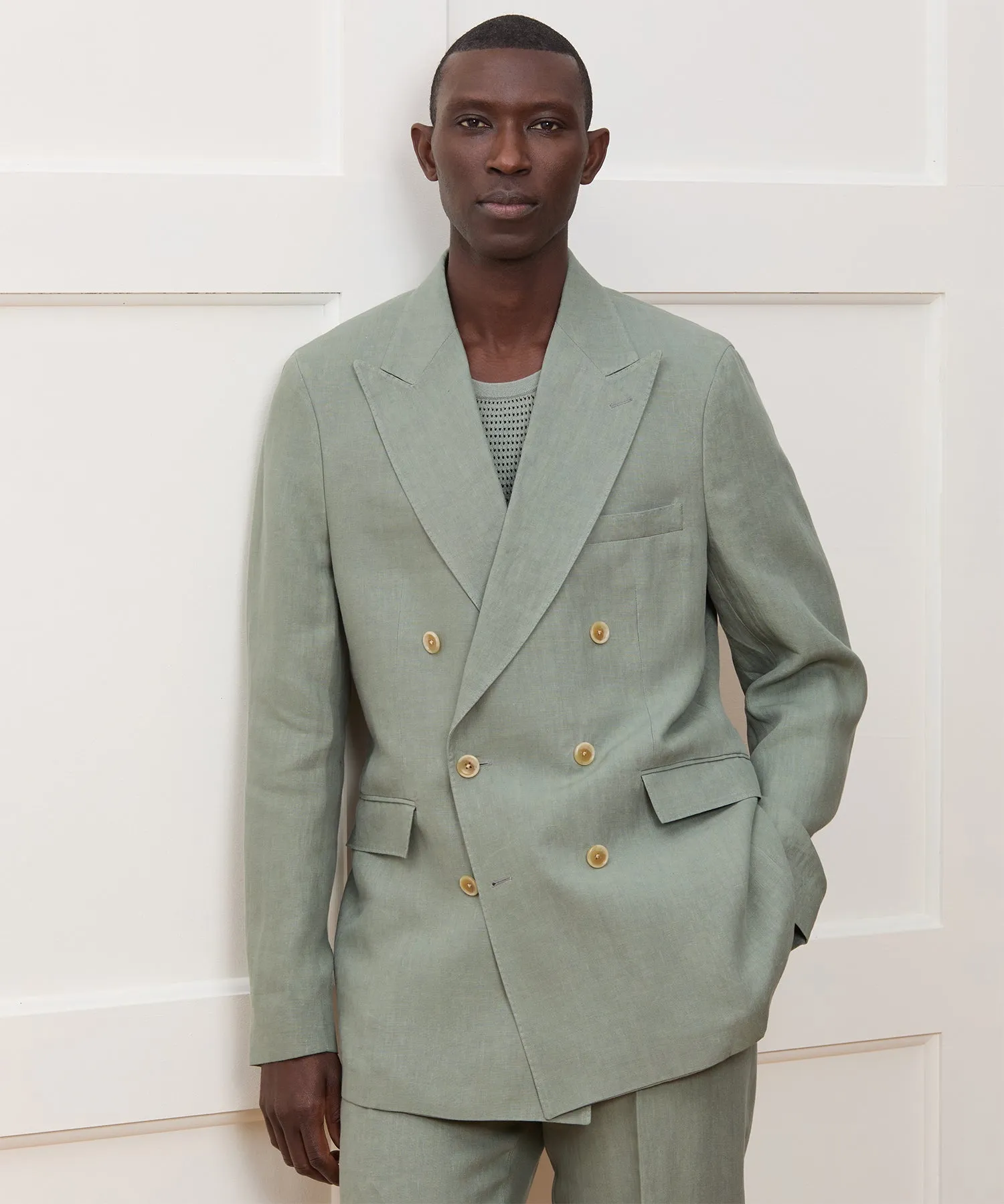 Italian Linen Double-Breasted Suit