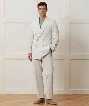 Italian Seersucker Double-Breasted Suit