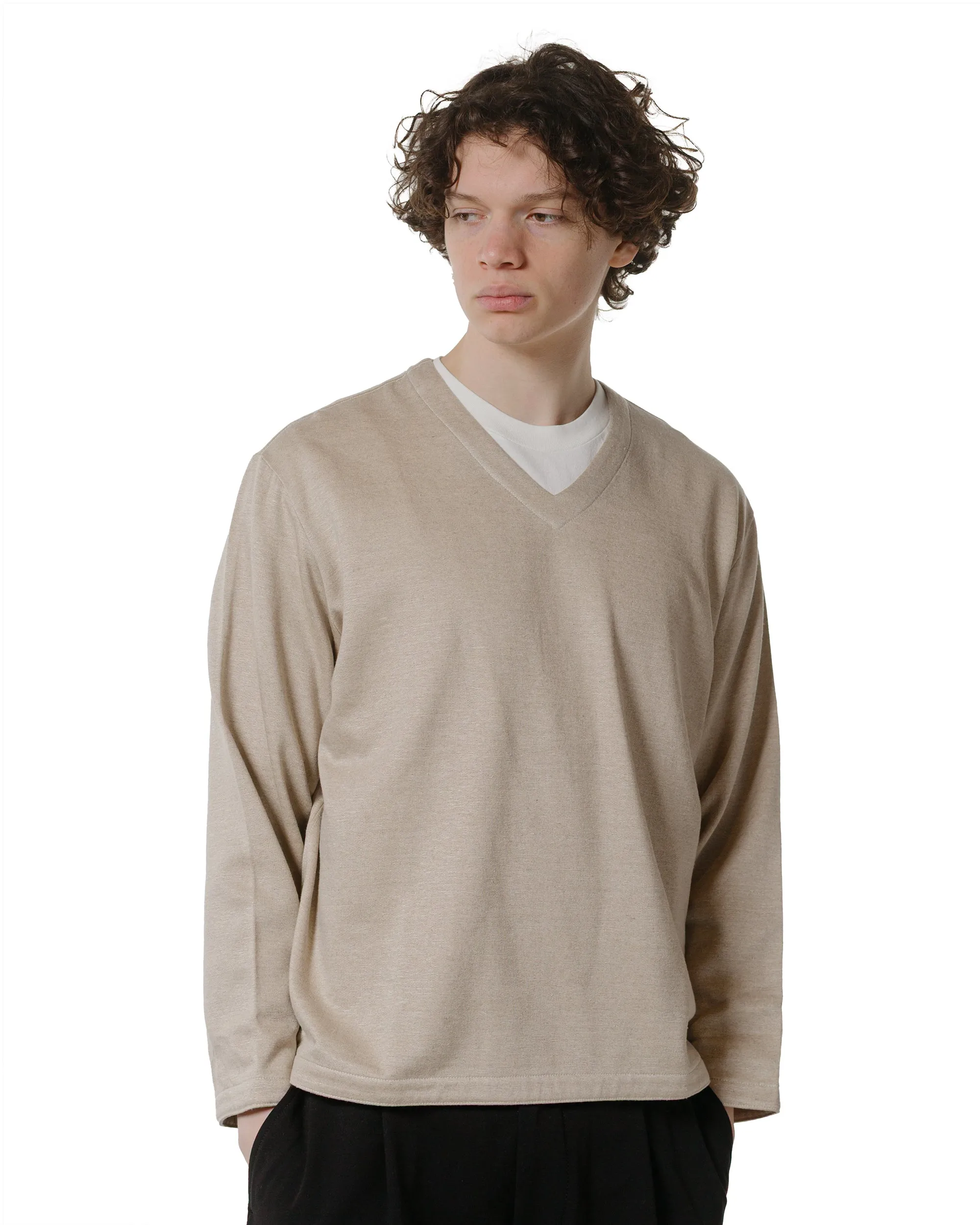 Lady White Co. V Neck Sweater Natural