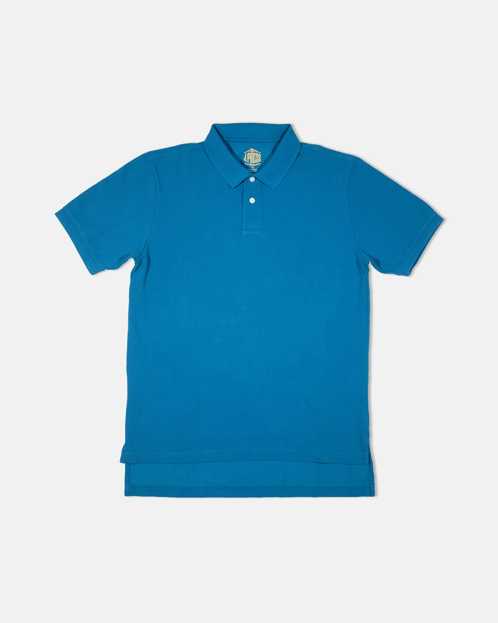 MEDIUM BLUE SOLID PIQUE POLO - CLASSIC FIT