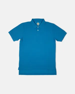 MEDIUM BLUE SOLID PIQUE POLO - CLASSIC FIT