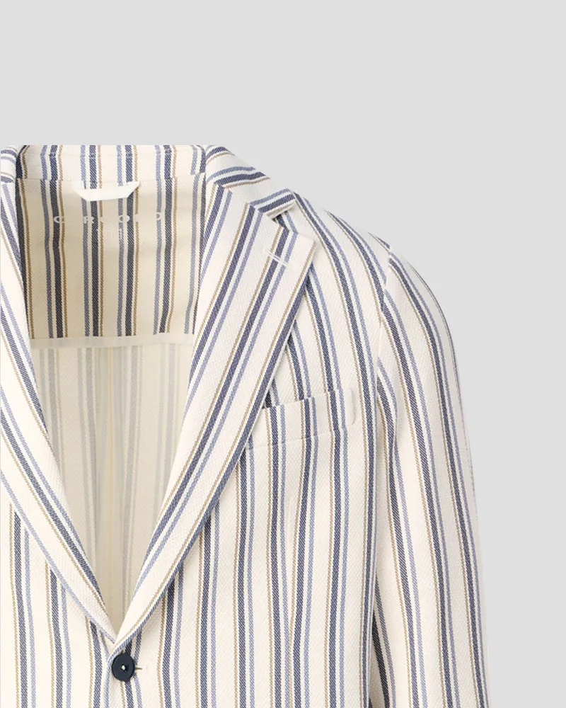 Multicolor Striped Jacket - Blue
