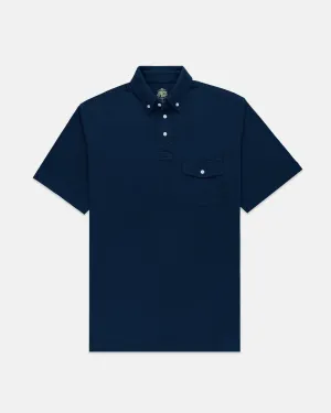 NAVY BUTTON DOWN COLLAR POLO SHIRT - CLASSIC FIT