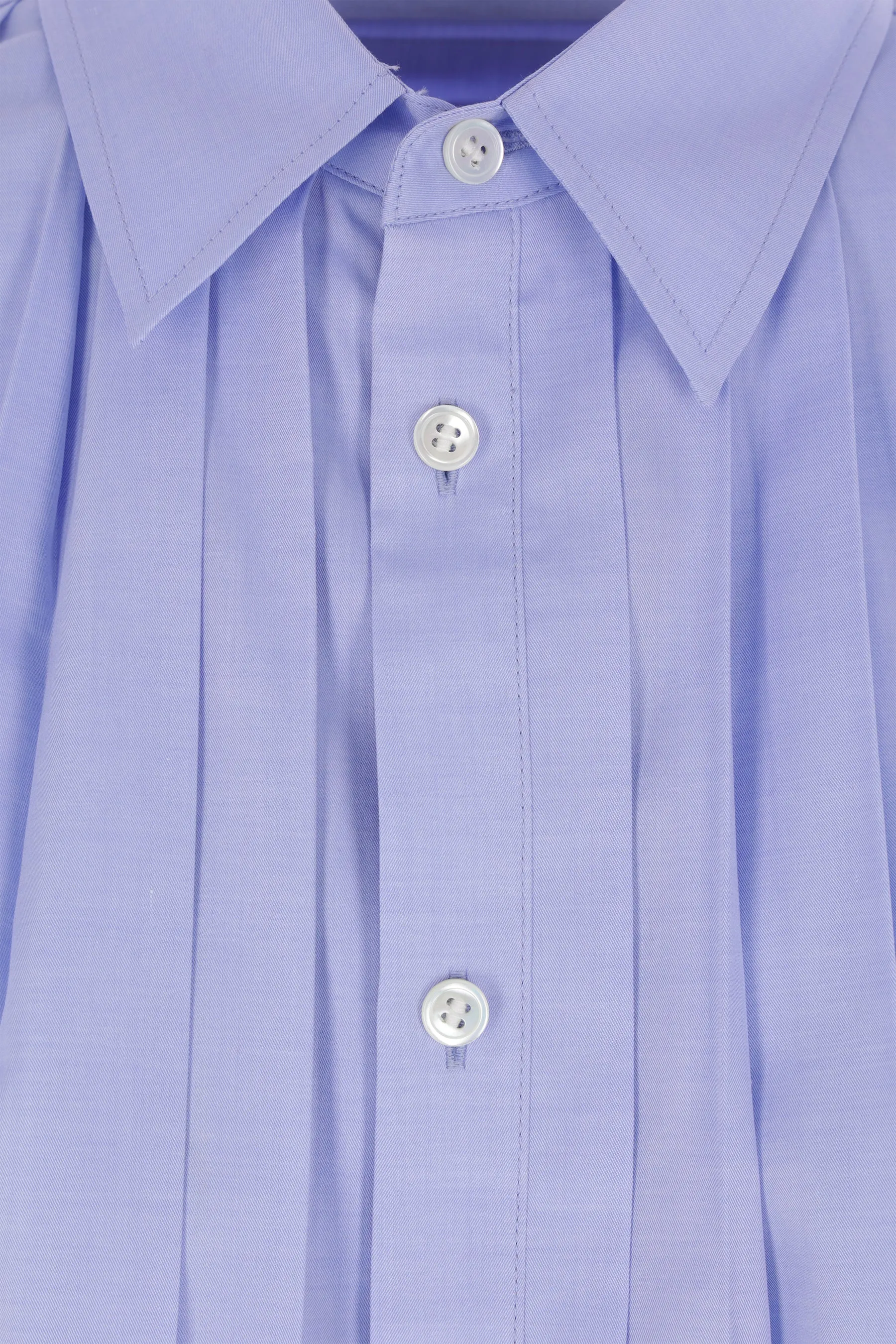 pleated crop shirt in Oxford cotton