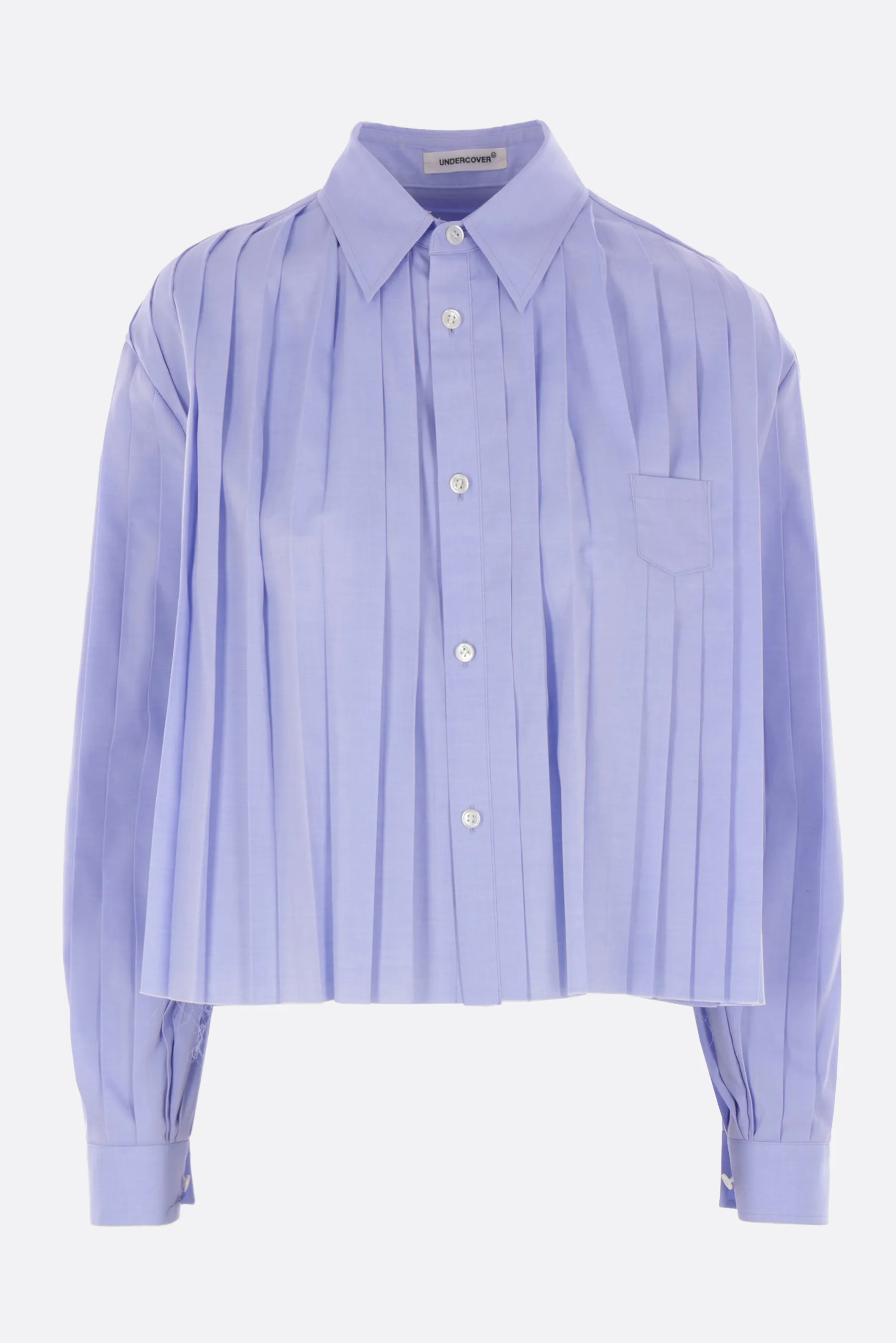 pleated crop shirt in Oxford cotton