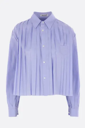 pleated crop shirt in Oxford cotton