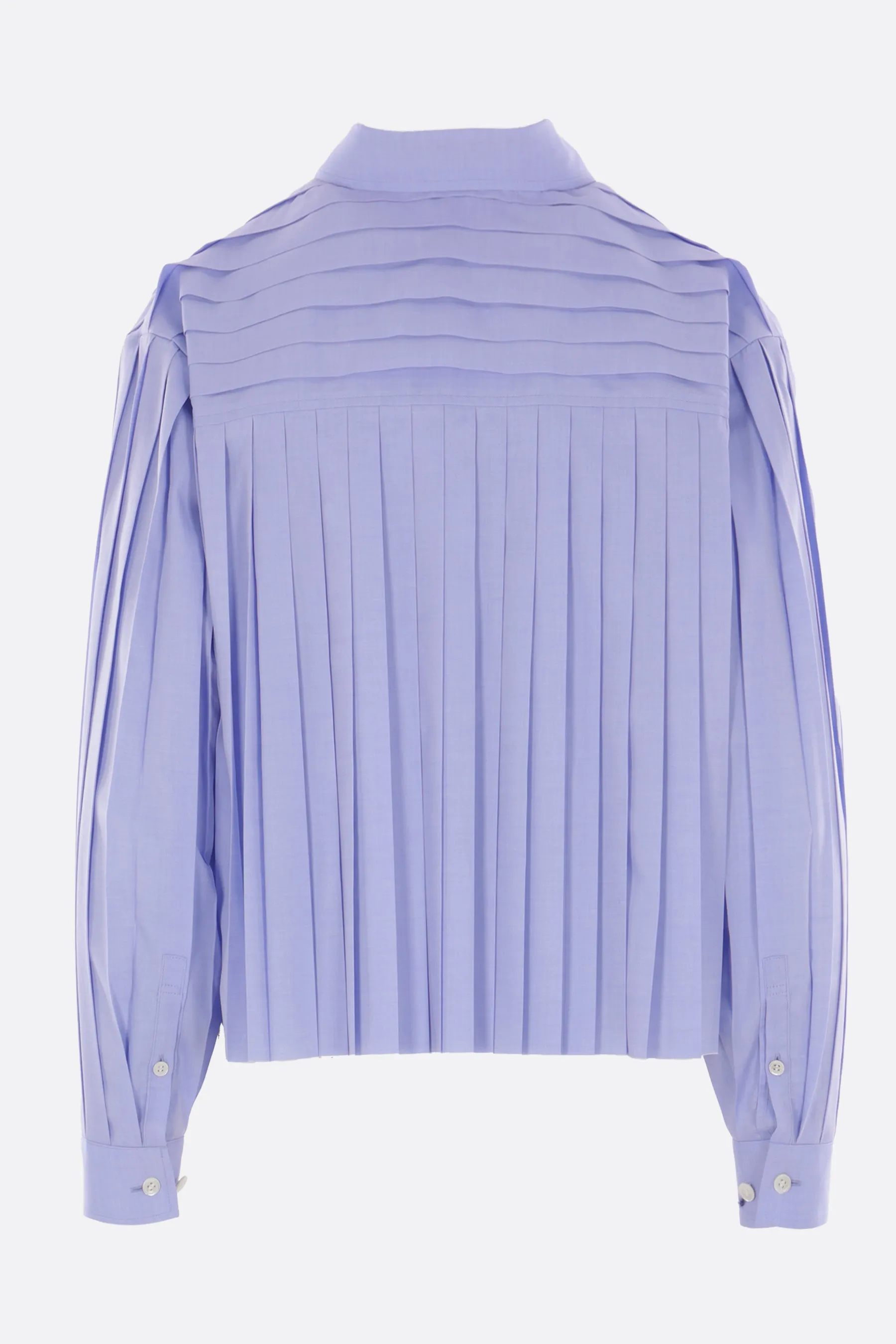pleated crop shirt in Oxford cotton