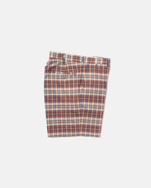 RED/ORANGE MADRAS SHORTS - CLASSIC FIT