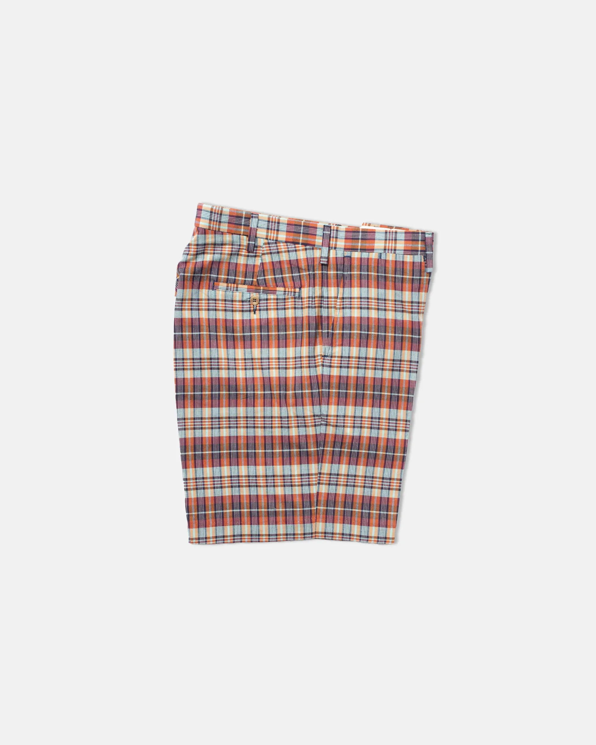 RED/ORANGE MADRAS SHORTS - CLASSIC FIT