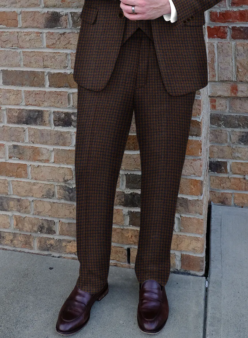 Sartori Petronila Brown Check Soft Tweed Pants