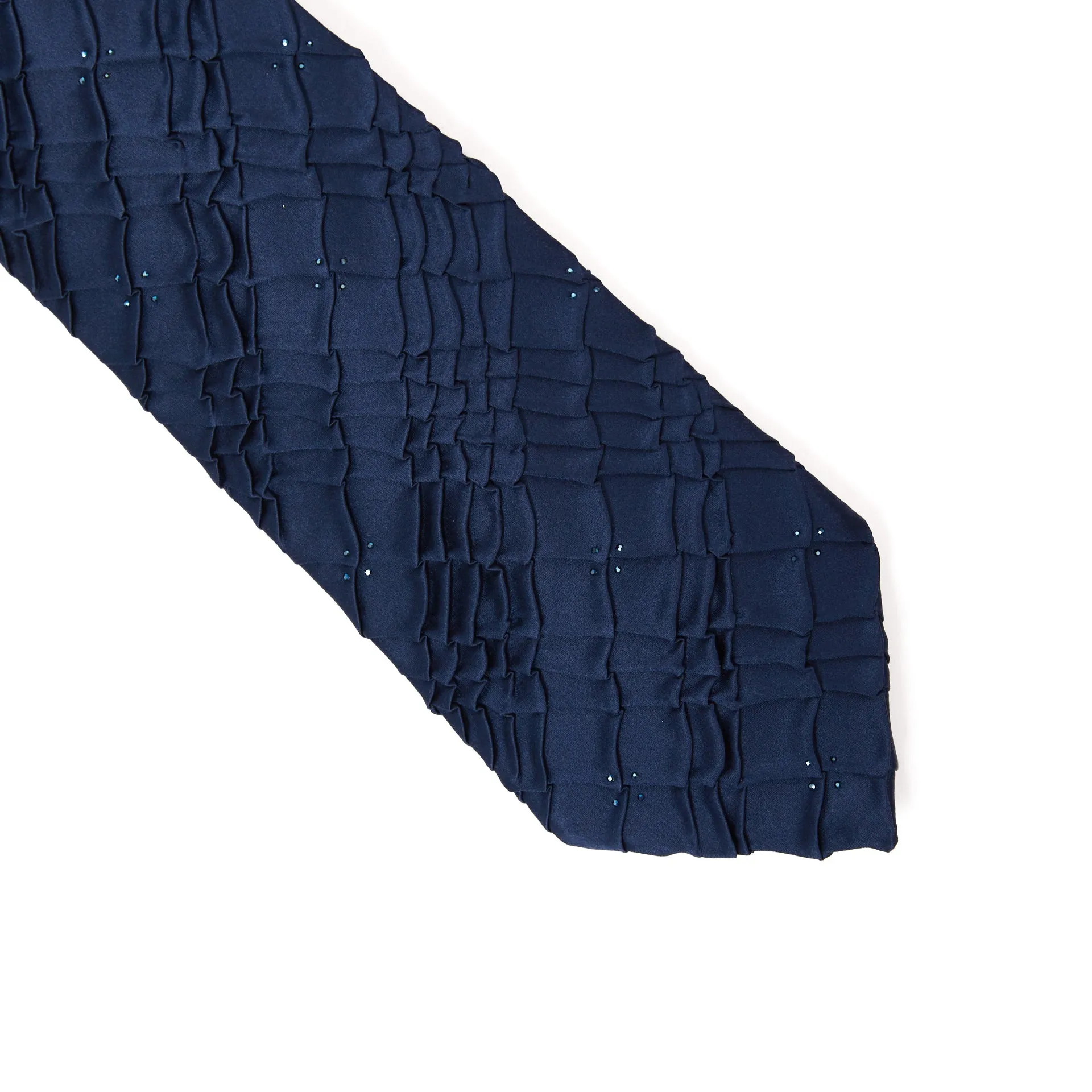 STEFANO RICCI Pleated Silk Tie BLUE