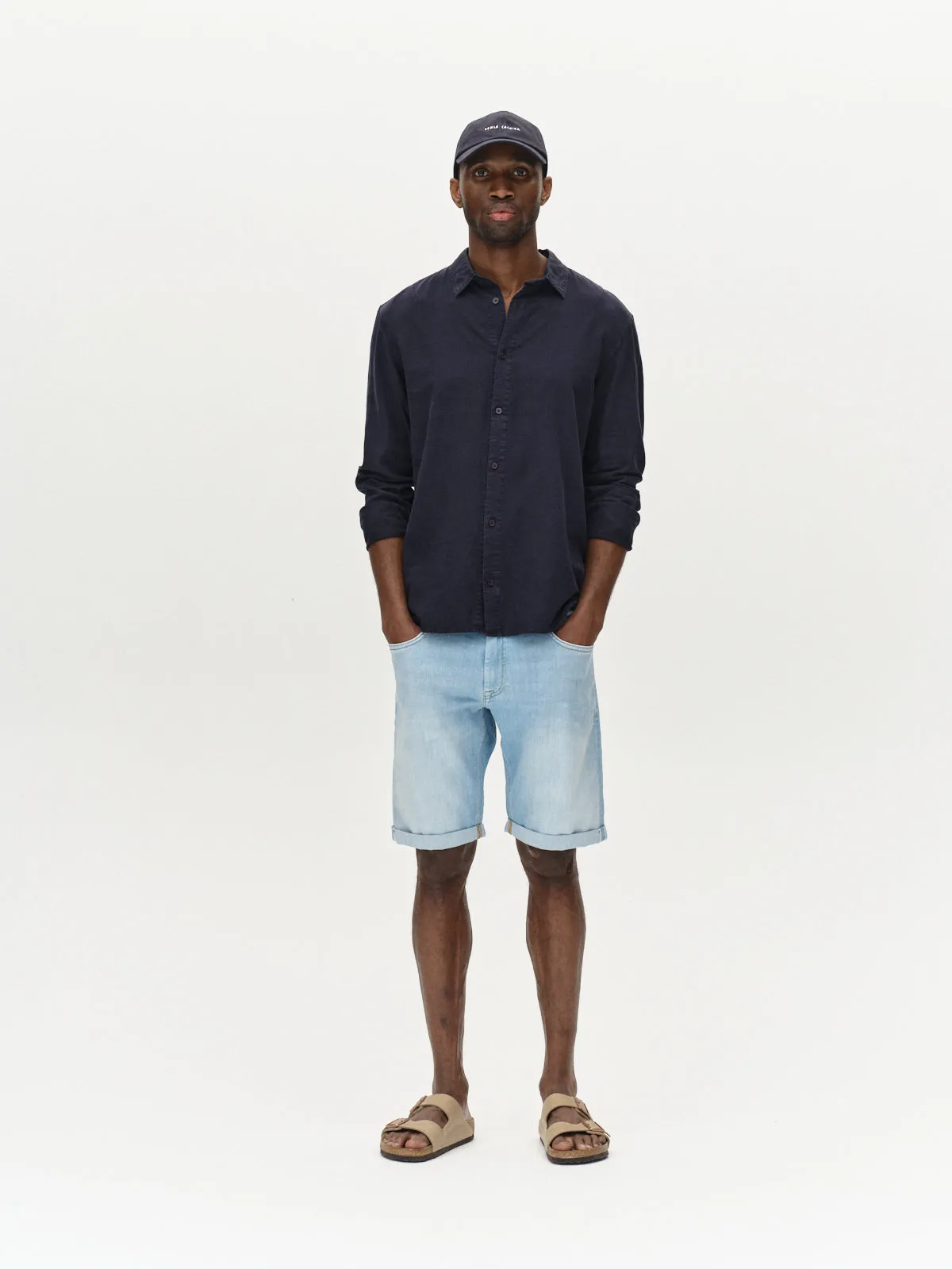 Sven Reg Lino long sleeves - Night Sky