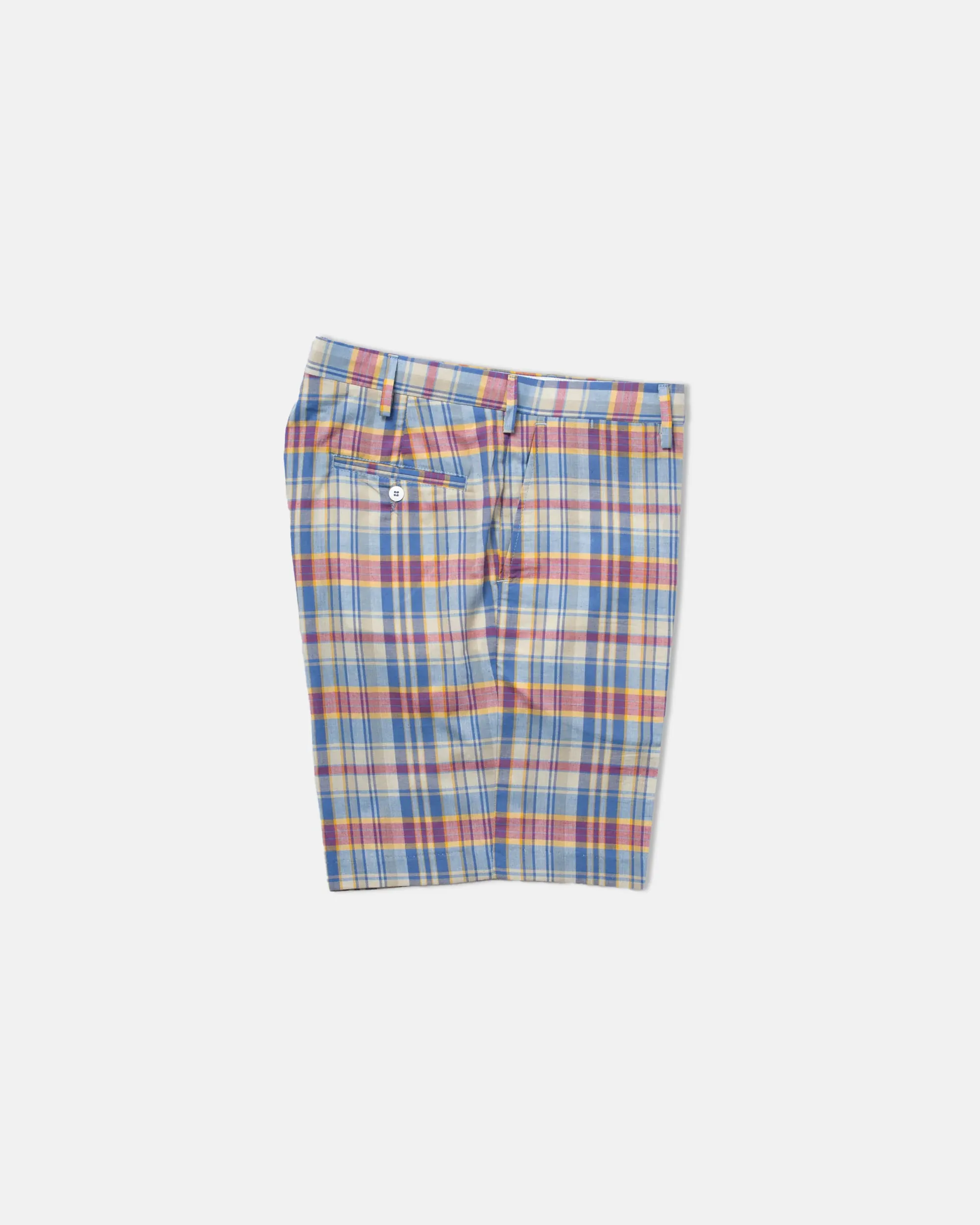 TAN/LIGHT BLUE MADRAS SHORTS - CLASSIC FIT