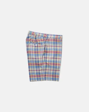 TAN/LIGHT BLUE MADRAS SHORTS - CLASSIC FIT