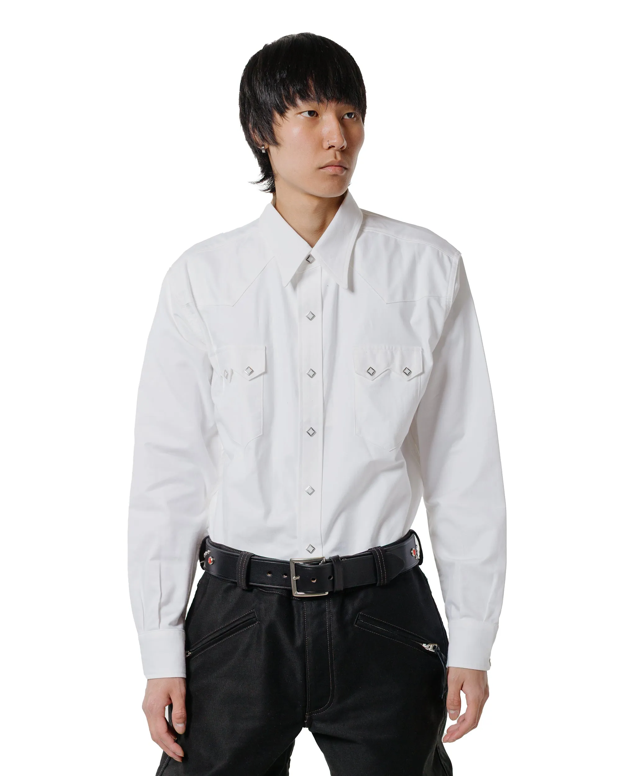 The Real McCoy's MS25012 Oxford Western Shirt / Sawtooth White