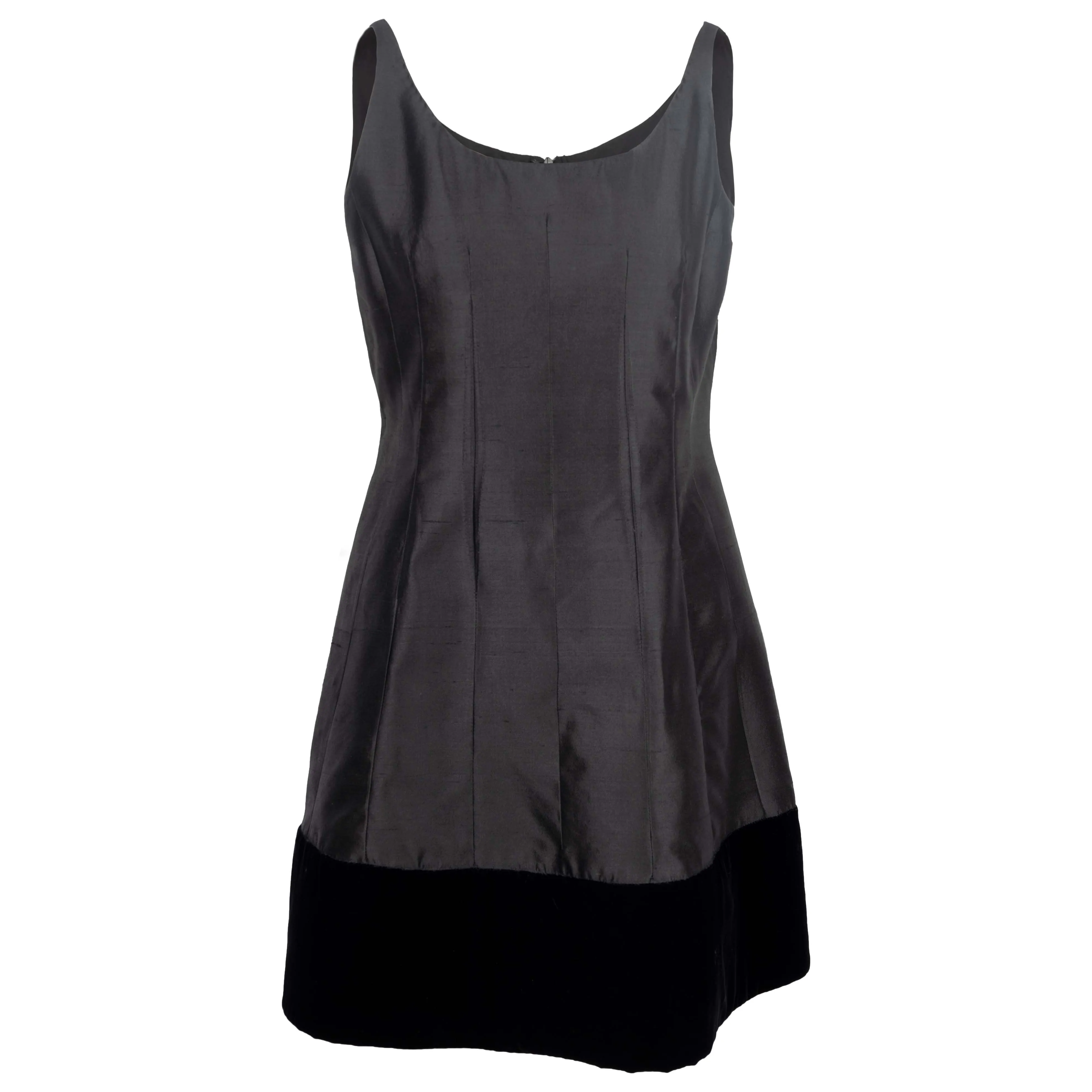 Valentino Silk and Velvet Dress with Pleated Jacket - '80s