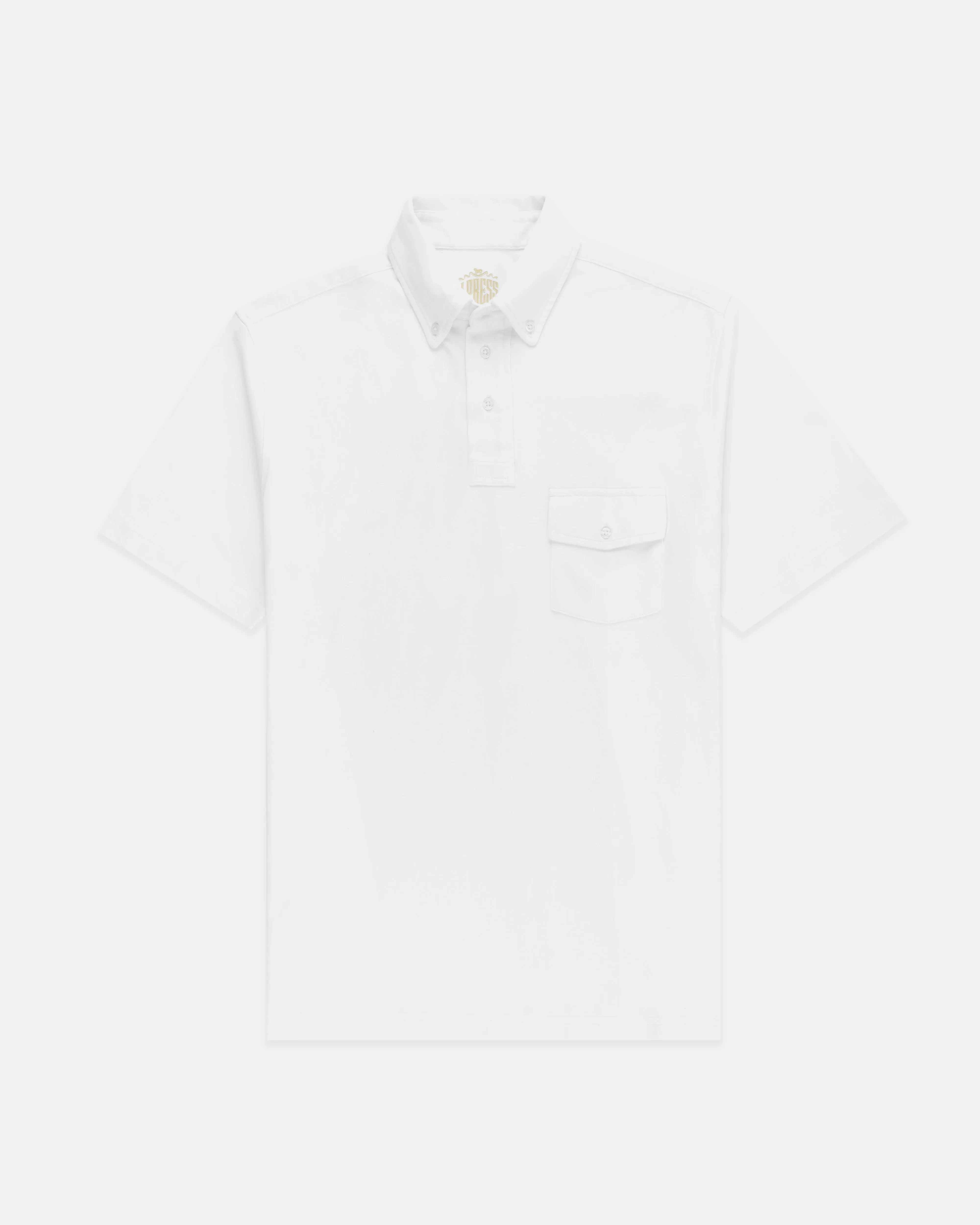 WHITE BUTTON DOWN COLLAR POLO SHIRT - CLASSIC FIT