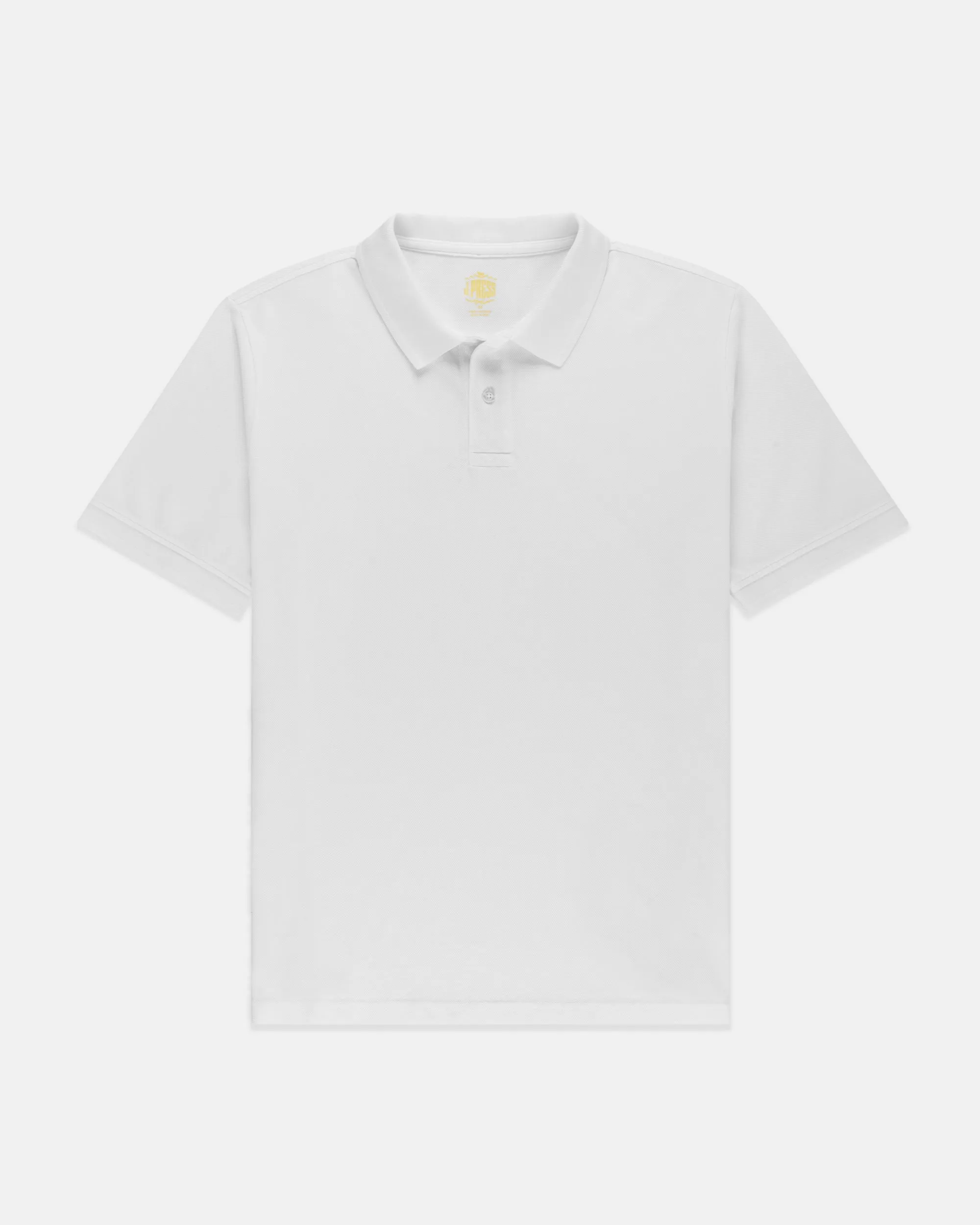 WHITE SOLID PIQUE POLO - CLASSIC FIT