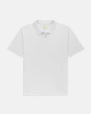 WHITE SOLID PIQUE POLO - CLASSIC FIT