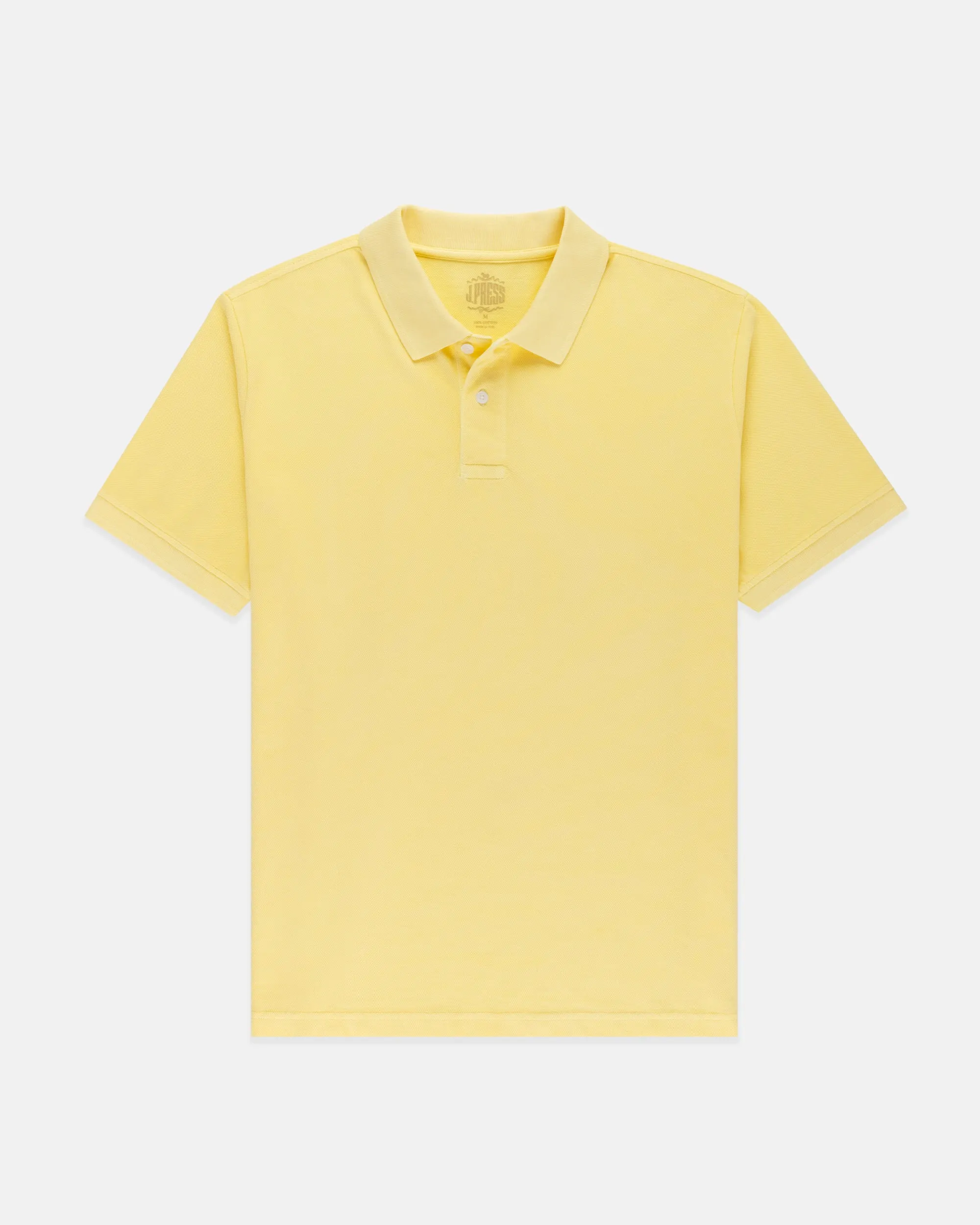 YELLOW SOLID PIQUE POLO - CLASSIC FIT